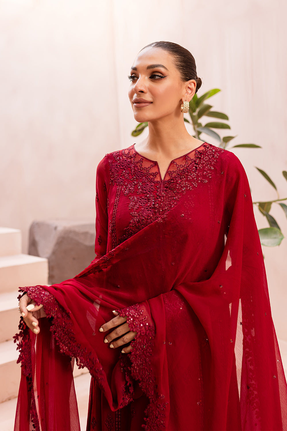 Azure Eid Ensembles’24 - Crimson Glow (3pc)