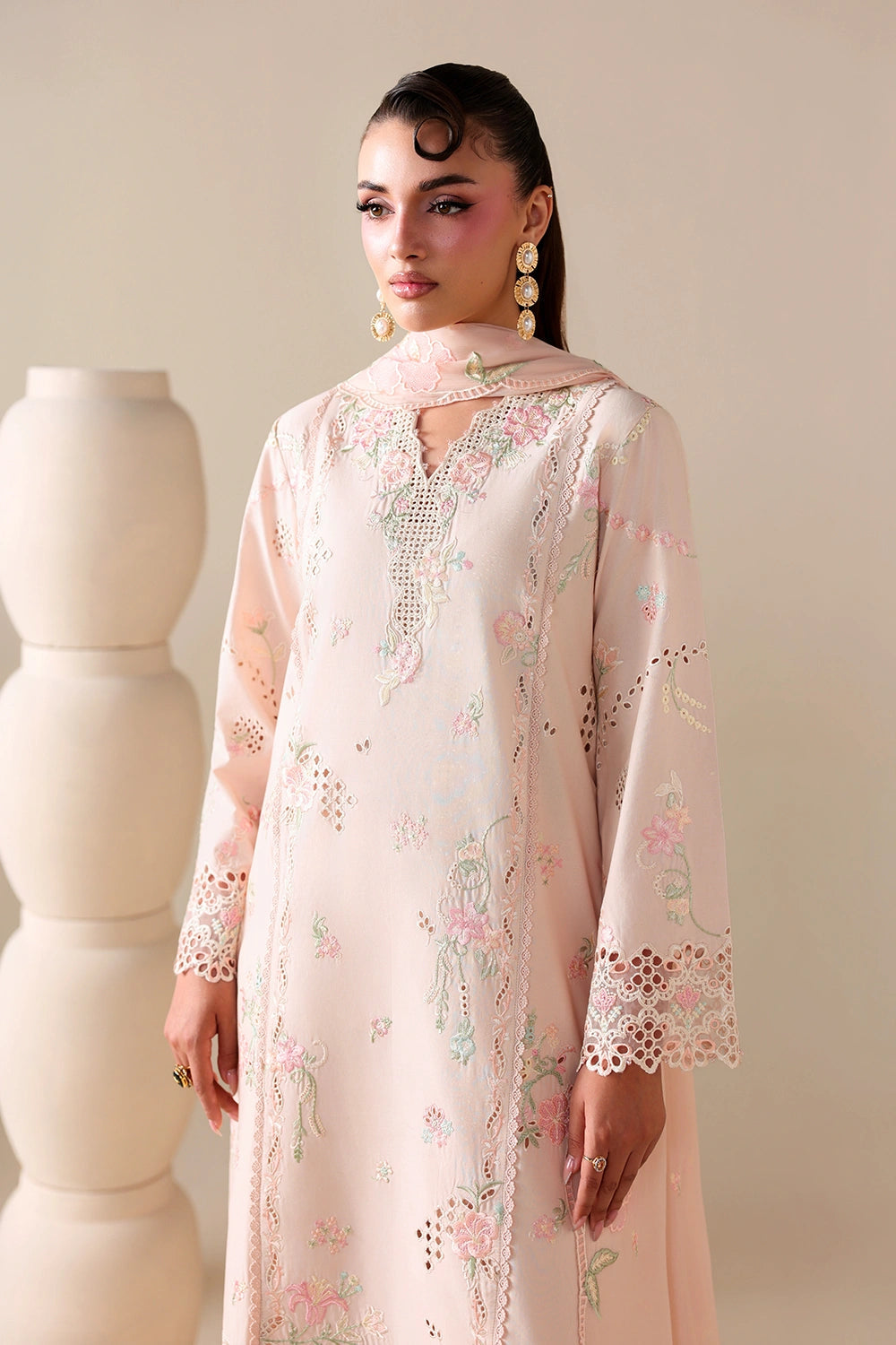 Azure Luxury Lawn’ 26 - Peachy Meadow (3pc)