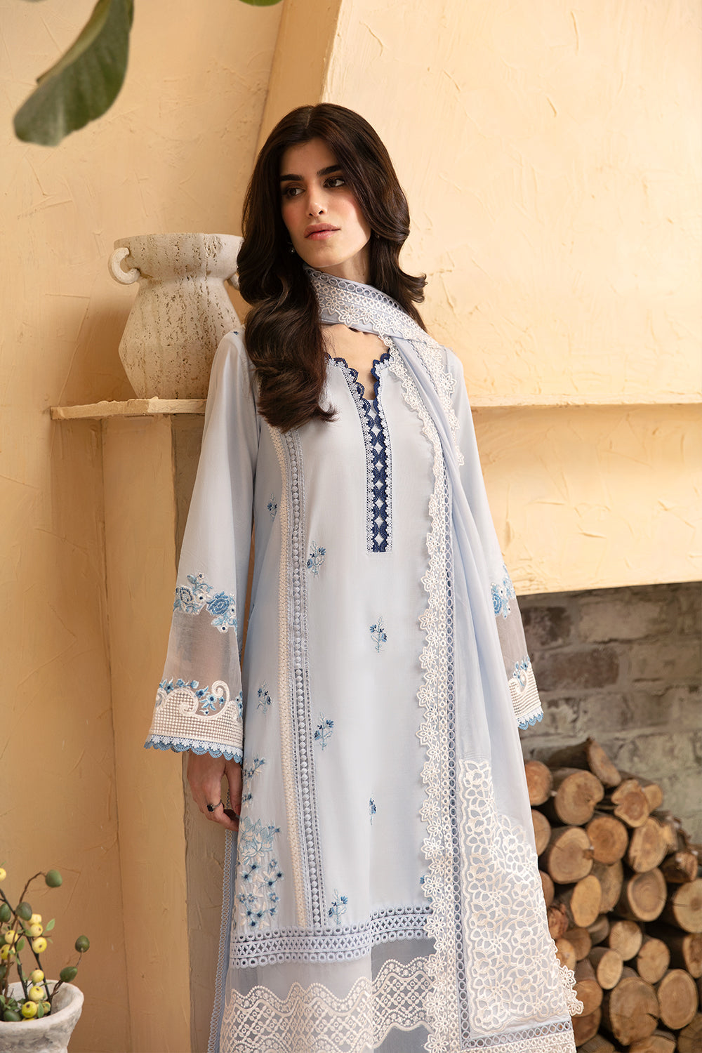 Azure Cambric Cotton’24 - Skyline Serenity (3pc)