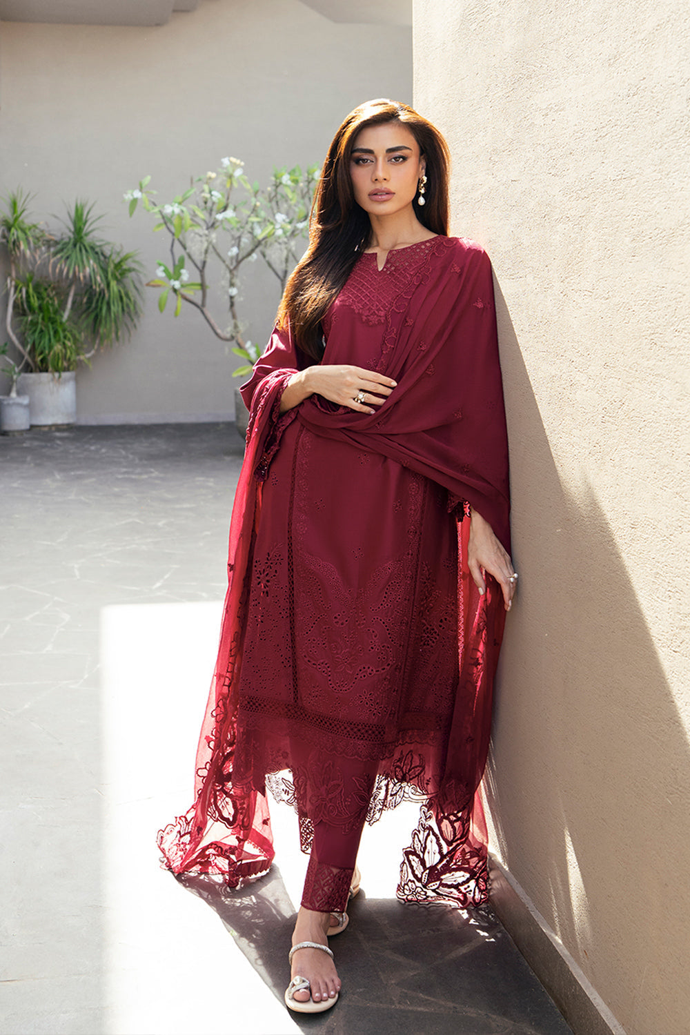 Azure Luxury Lawn’25 - Rosso Royal (3pc)