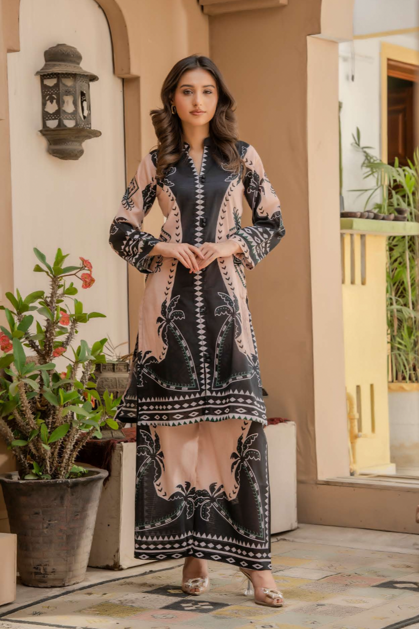 Rangz - Printed Cotton Suit (2pc)