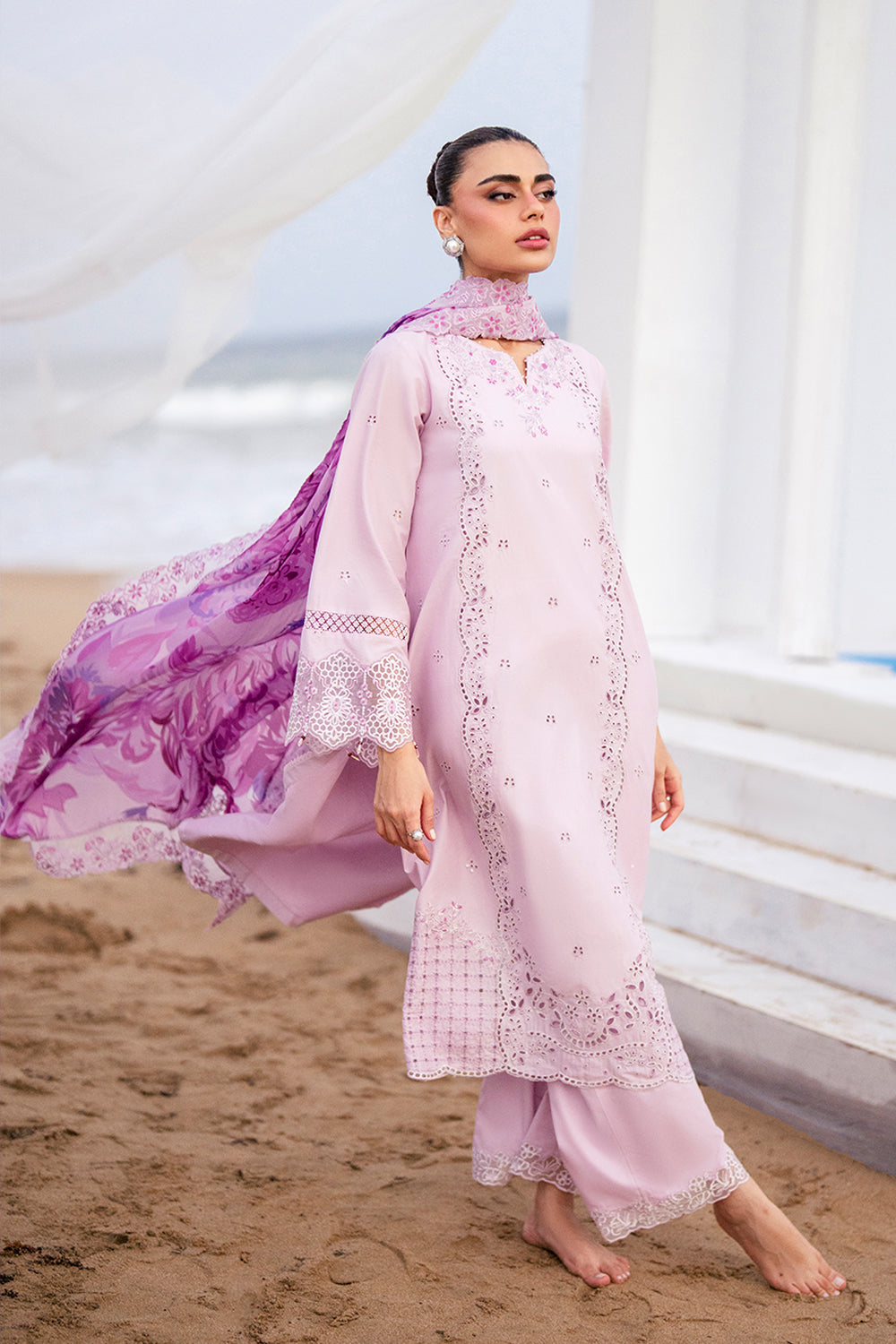 Azure Luxury Lawn’25 - Lilac Majesty (3pc)