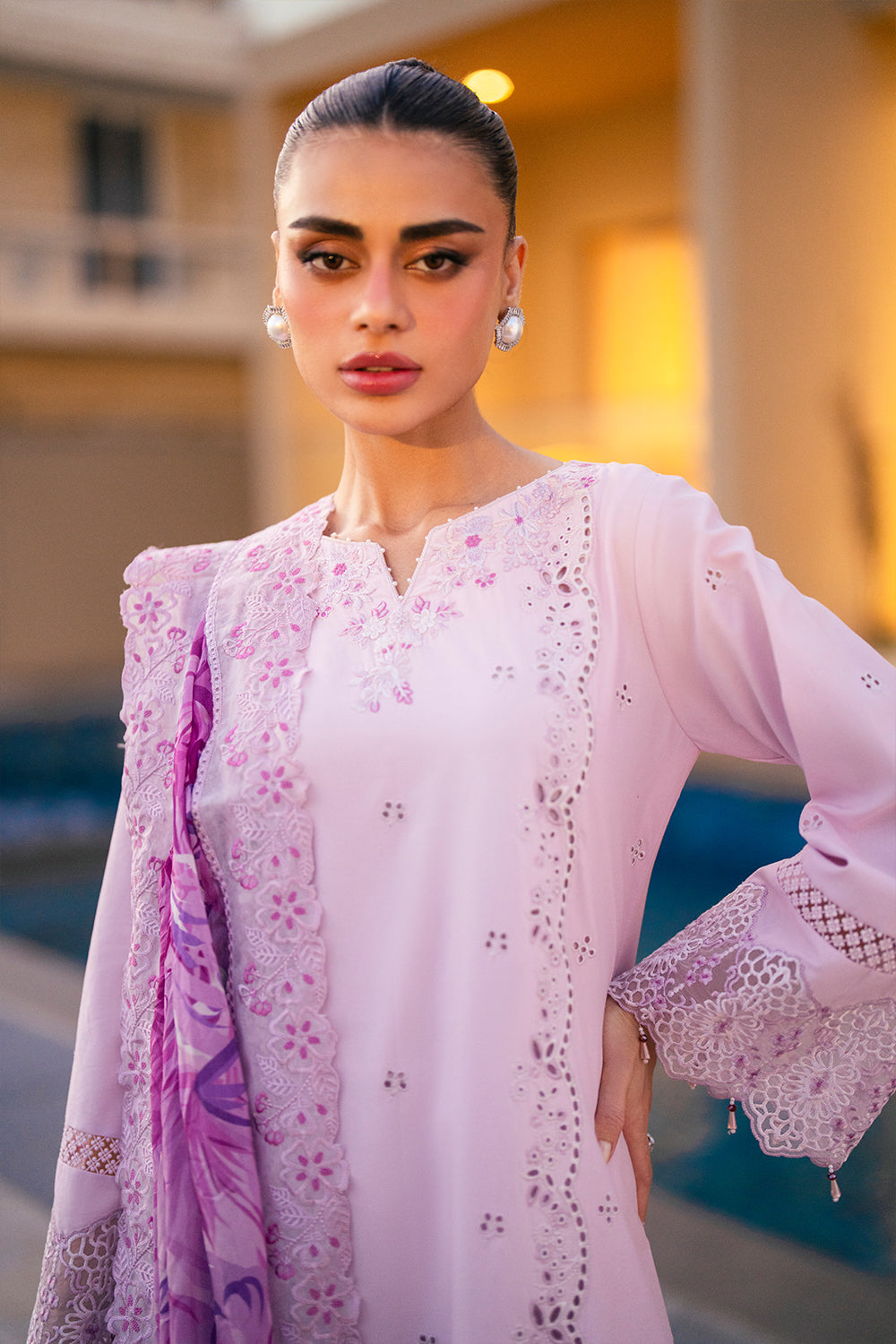 Azure Luxury Lawn’25 - Lilac Majesty (3pc)