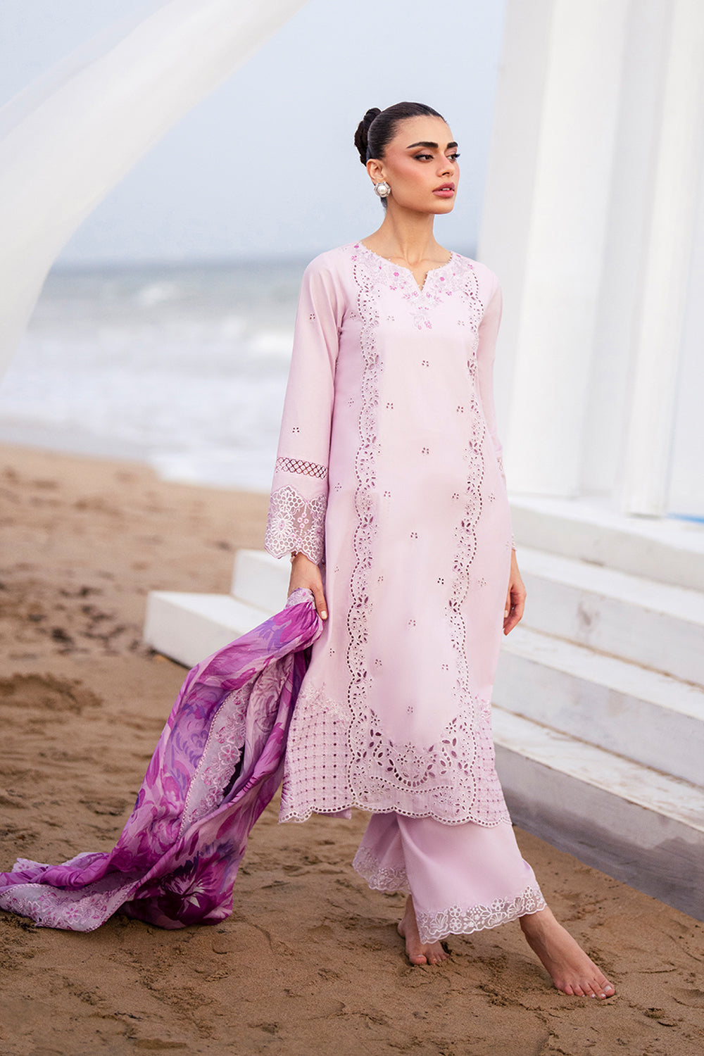 Azure Luxury Lawn’25 - Lilac Majesty (3pc)