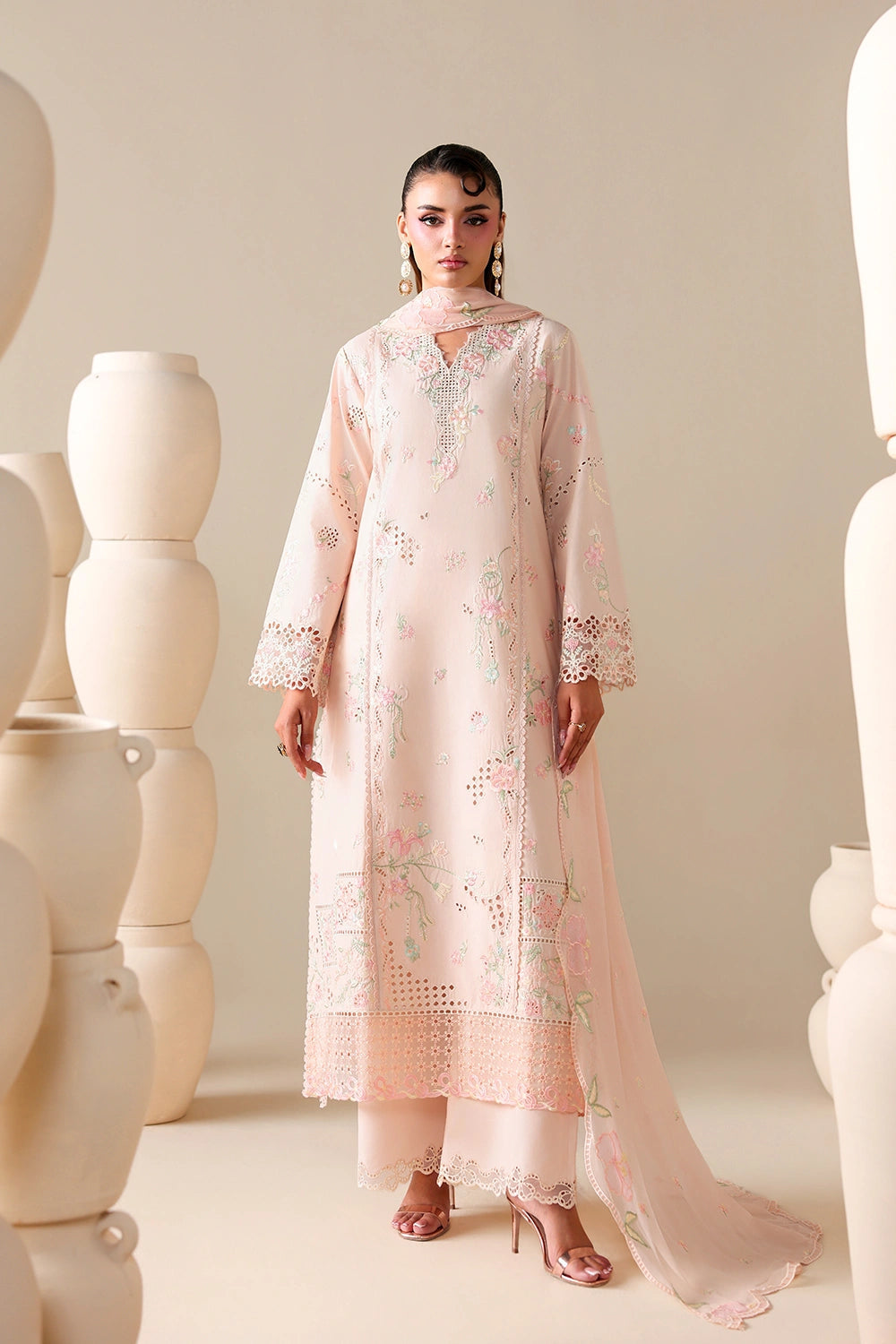 Azure Luxury Lawn’ 26 - Peachy Meadow (3pc)