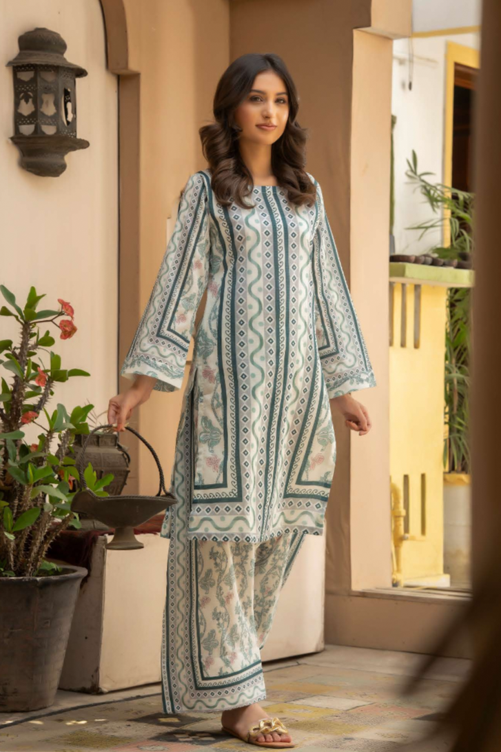 Rangz - Printed Cotton Suit (2pc)