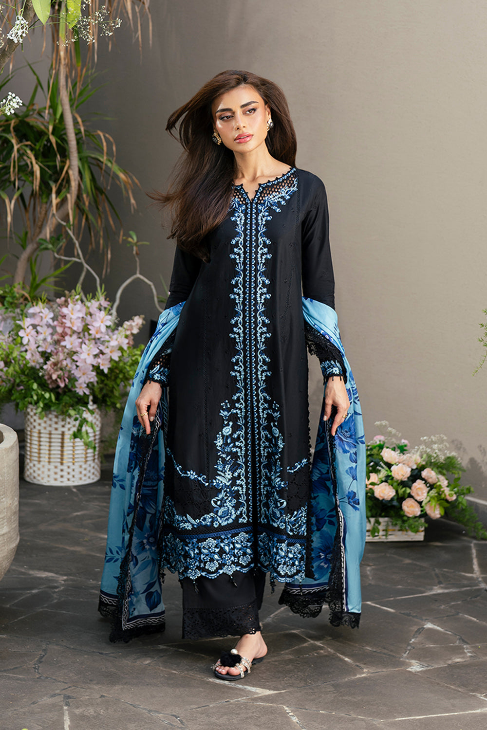 Azure Luxury Lawn’25 - Black Amour (3pc)