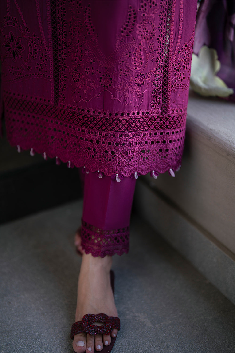 Azure Luxury Lawn’25 - Wine Mirage (3pc)