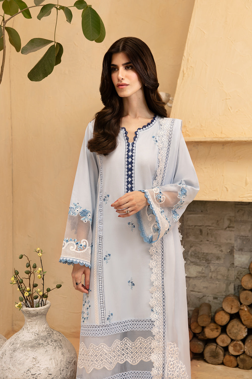 Azure Cambric Cotton’24 - Skyline Serenity (3pc)
