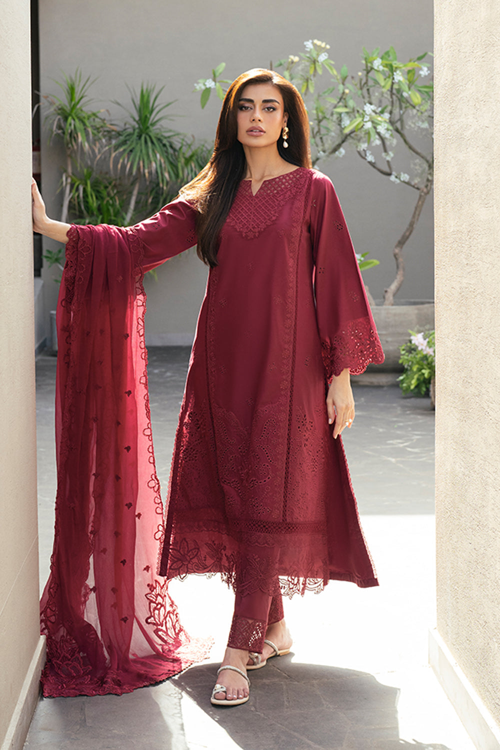 Azure Luxury Lawn’25 - Rosso Royal (3pc)