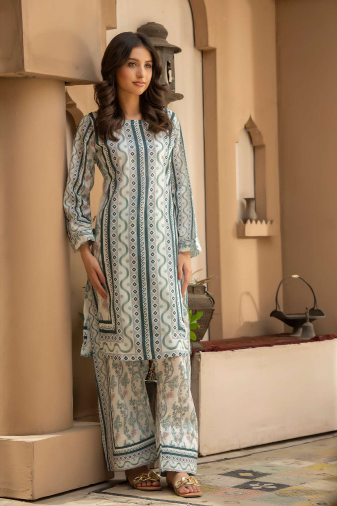 Rangz - Printed Cotton Suit (2pc)