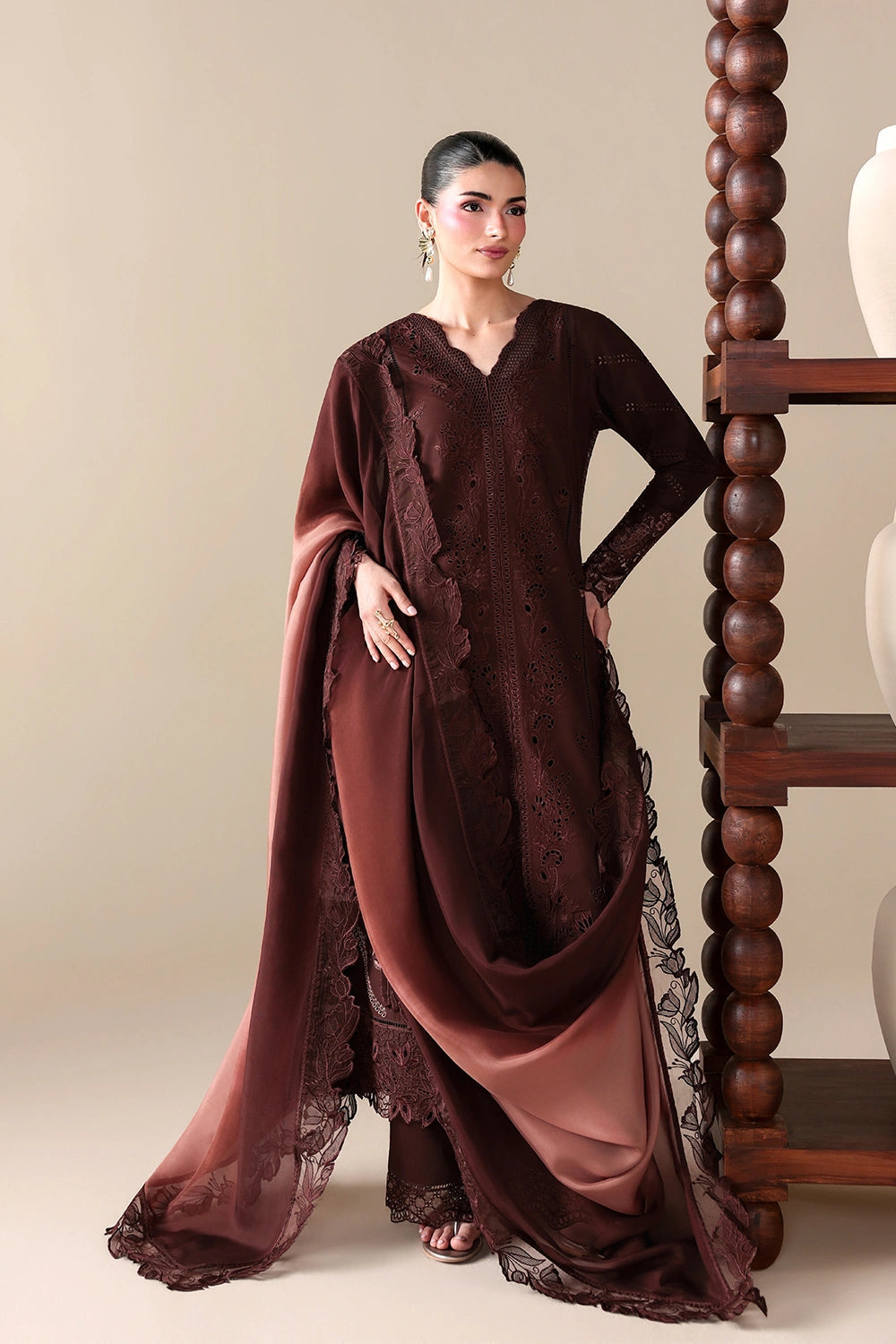 Azure Luxury Lawn’ 26 - Cinnamon (3pc)
