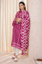 Limelight - Plum Khaddar Printed Suit (2pc)