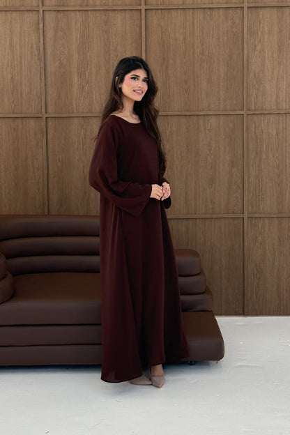 Straight Cut Maxi Crepe Dress