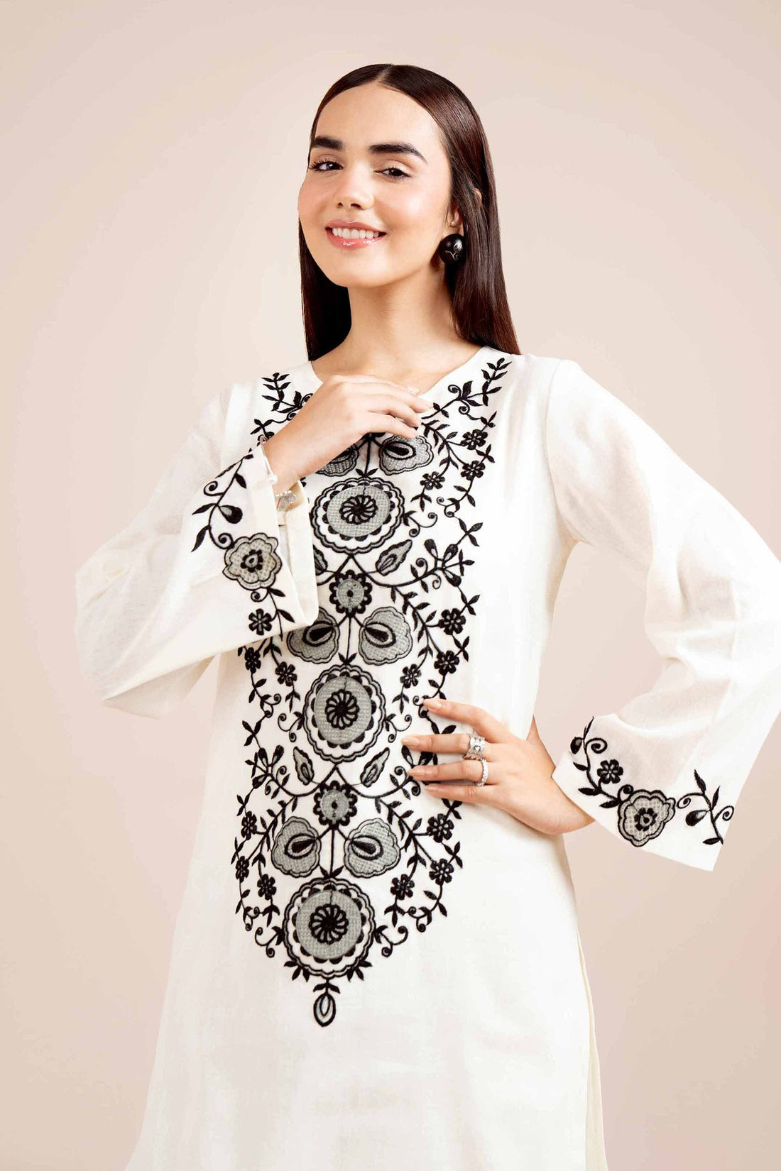 Nishat Linen - Printed Embroidered Suit (2pc)