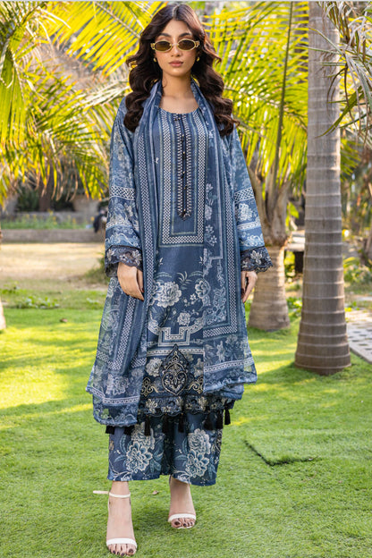 Rangz - Jacquard Embroidered Printed Suit (3pc)