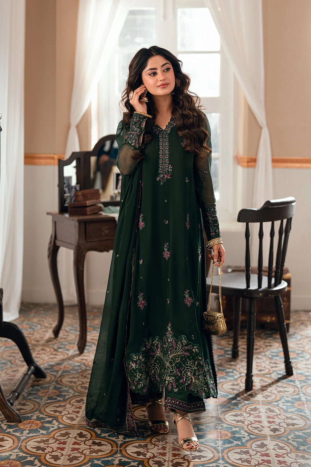 Azure Festive Eid Ensembles’26 - Glimmer Green (3pc)