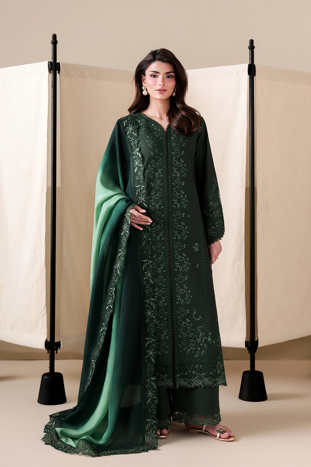 Azure Luxury Lawn’ 26 - Shades Of Emerald (3pc)