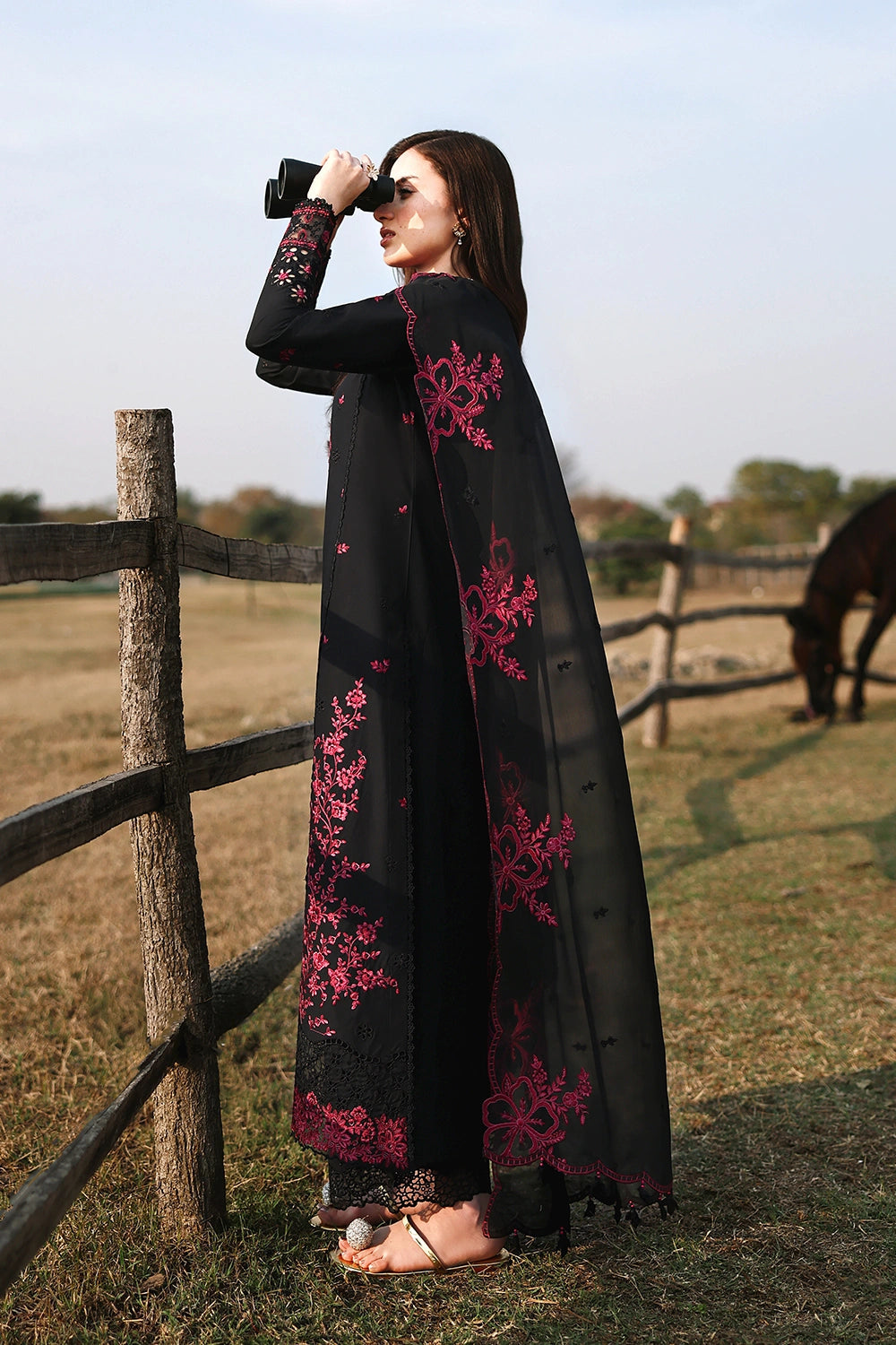Azure Eid Luxury Lawn’ 26 - Black Cherry (3pc)