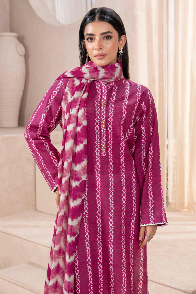 Limelight - Plum Khaddar Printed Suit (2pc)