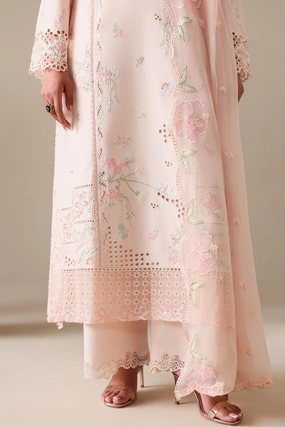 Azure Luxury Lawn’ 26 - Peachy Meadow (3pc)