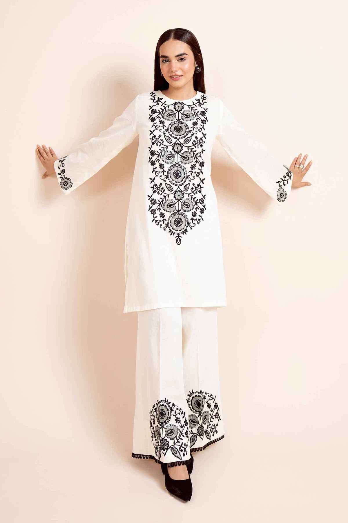 Nishat Linen - Printed Embroidered Suit (2pc)