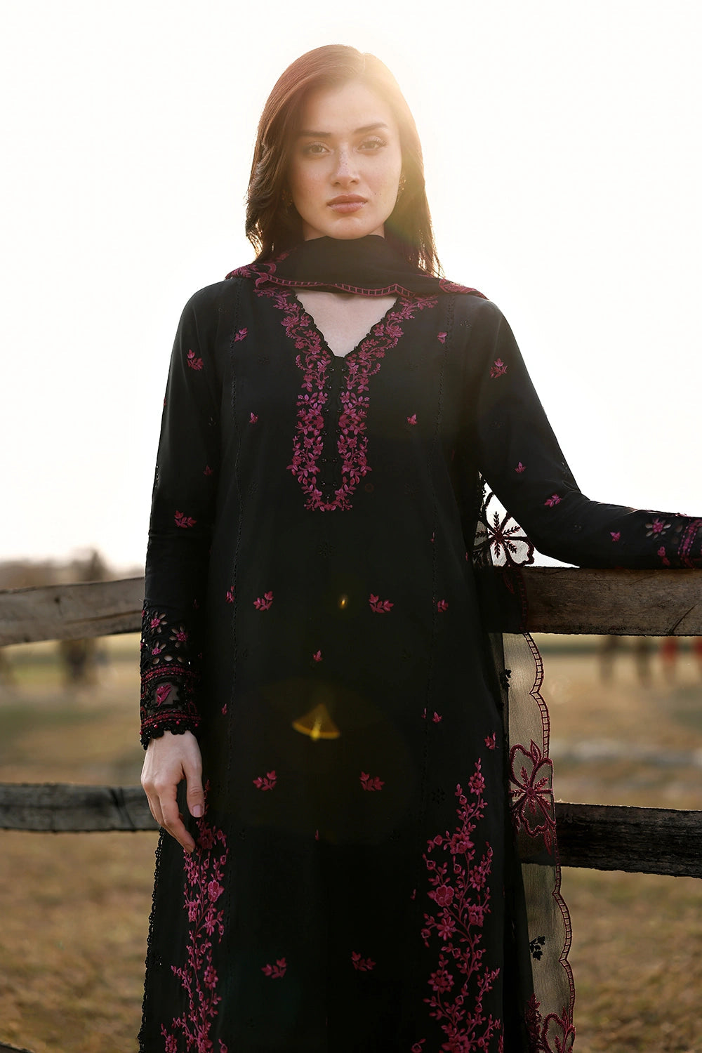 Azure Eid Luxury Lawn’ 26 - Black Cherry (3pc)