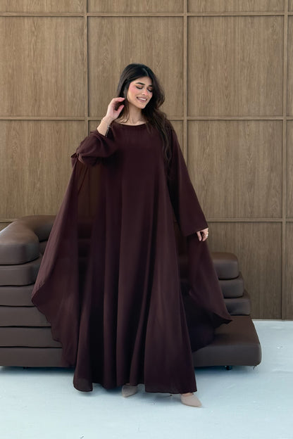 Batwing Drape Maxi Crepe Dress