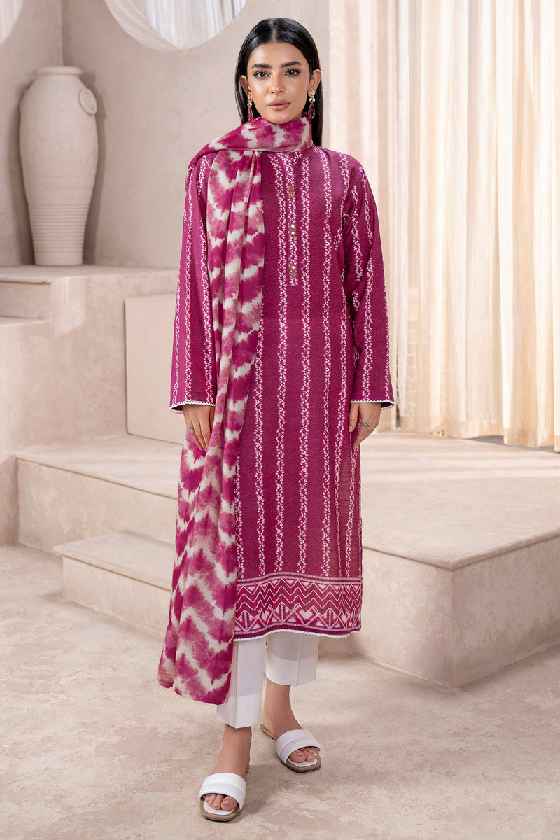 Limelight - Plum Khaddar Printed Suit (2pc)