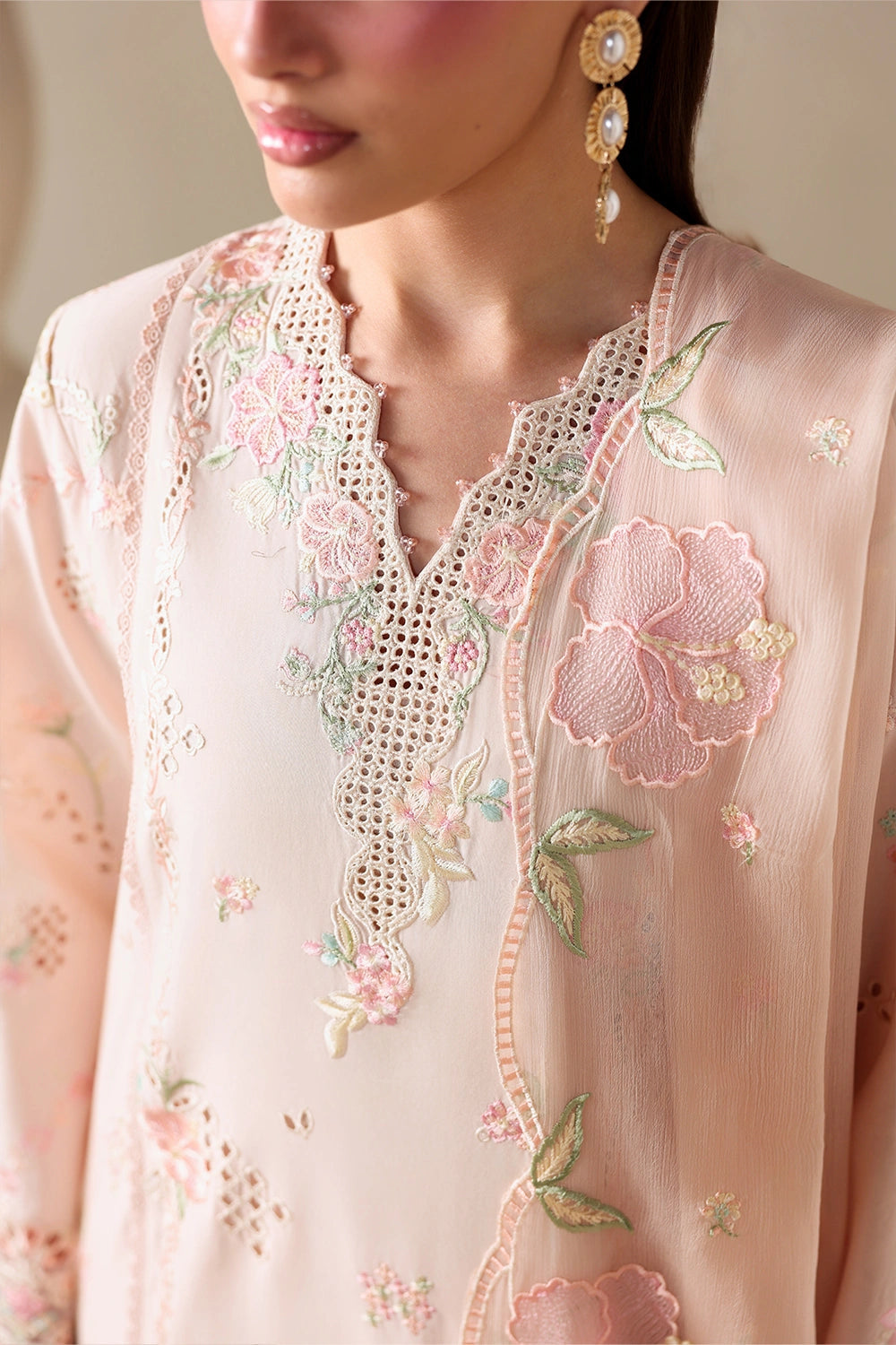 Azure Luxury Lawn’ 26 - Peachy Meadow (3pc)