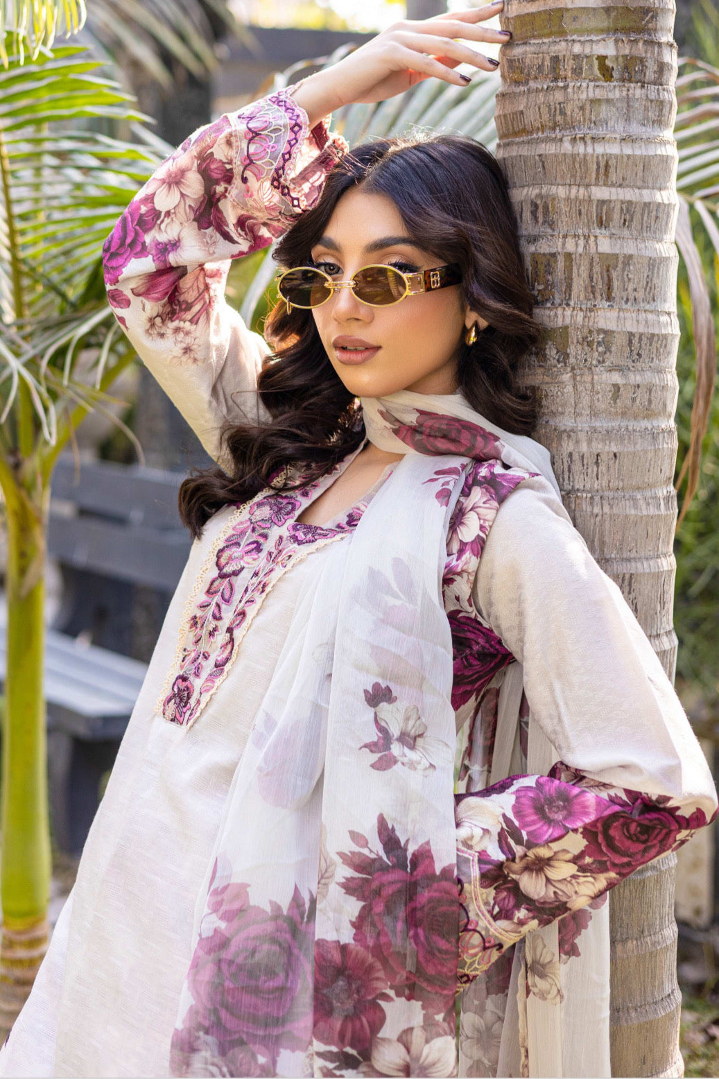 Rangz - Jacquard Embroidered Printed Suit (3pc)