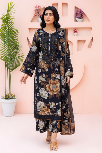 Rangz - Printed Embroidered Suit (3pc)