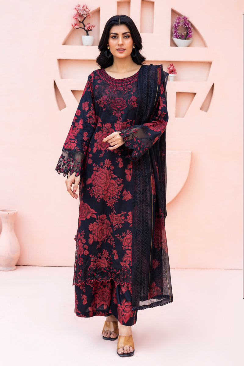 Rangz - Printed Embroidered Suit (3pc)