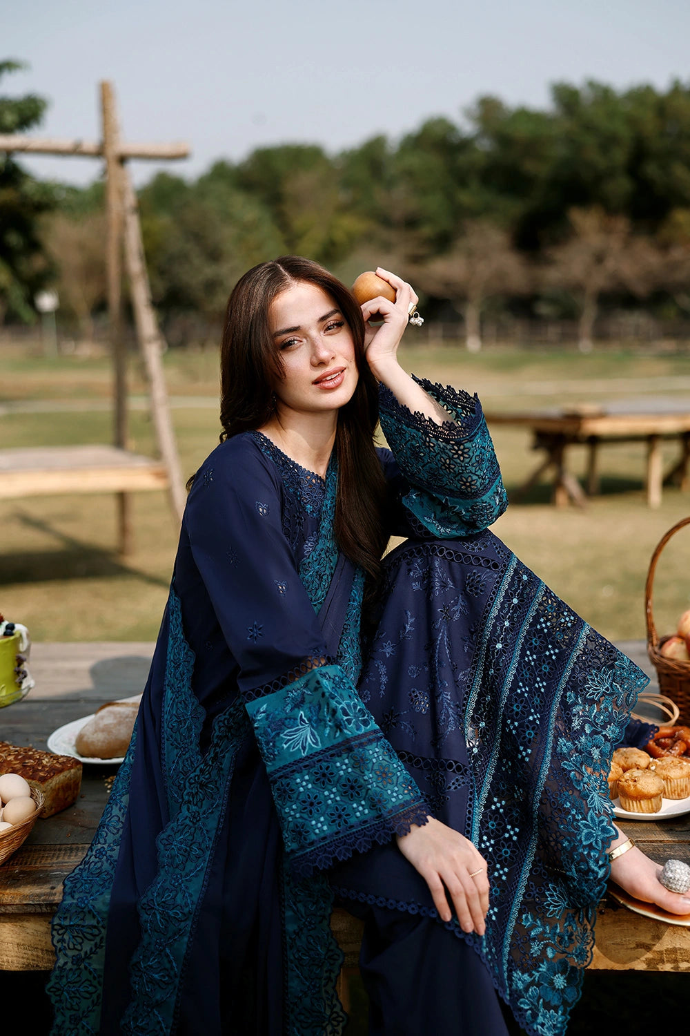 Azure Eid Luxury Lawn’ 26 - Blueberry (3pc)