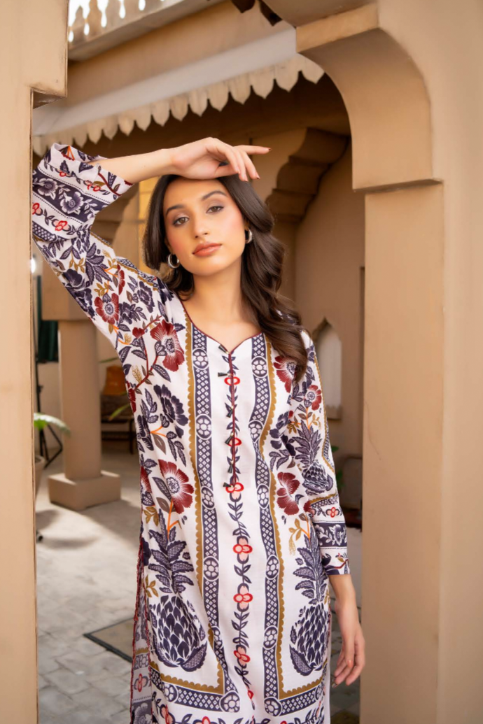 Rangz - Printed Cotton Suit (2pc)