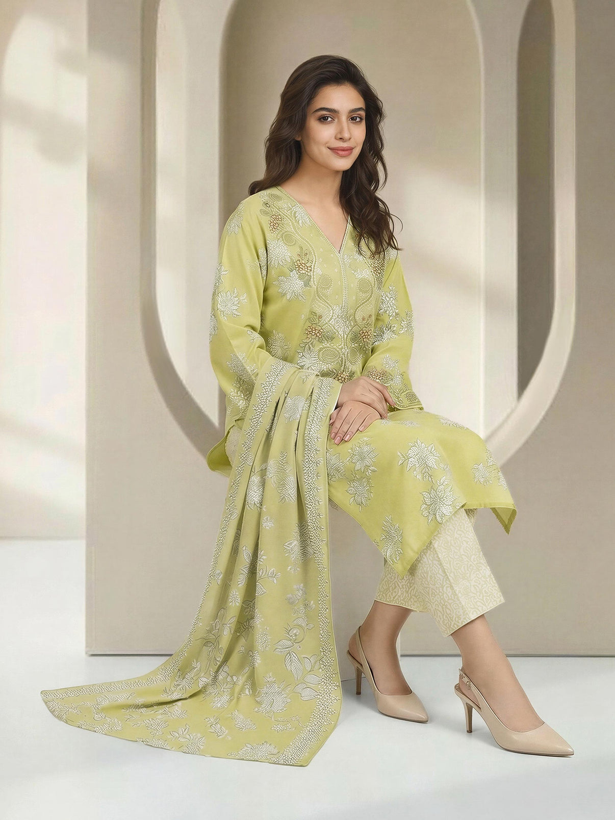 Limelight Printed Lawn Embroidered Suit’26 (3pc)