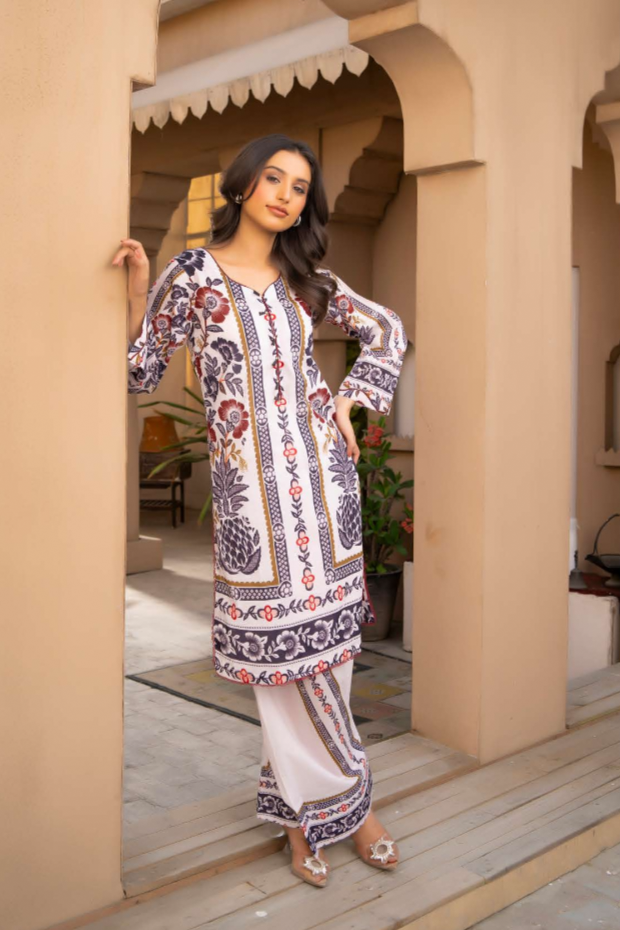 Rangz - Printed Cotton Suit (2pc)