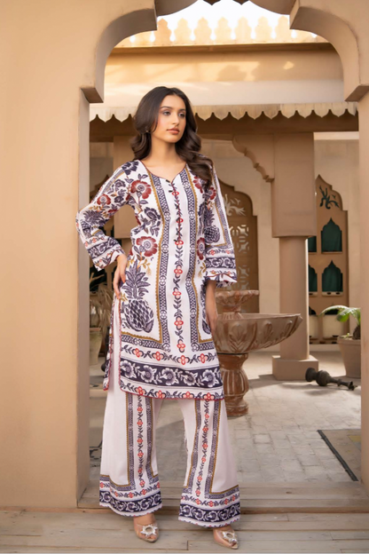 Rangz - Printed Cotton Suit (2pc)