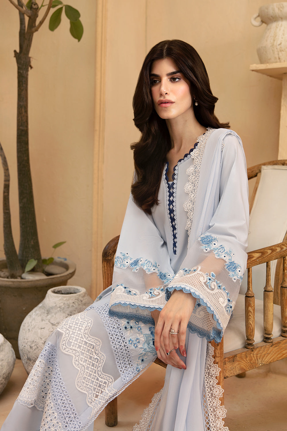 Azure Cambric Cotton’24 - Skyline Serenity (3pc)