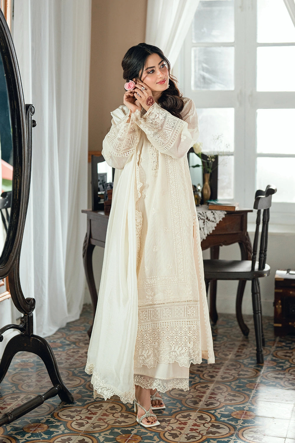 Azure Festive Eid Ensembles’26 - Ivory Petal (3pc)