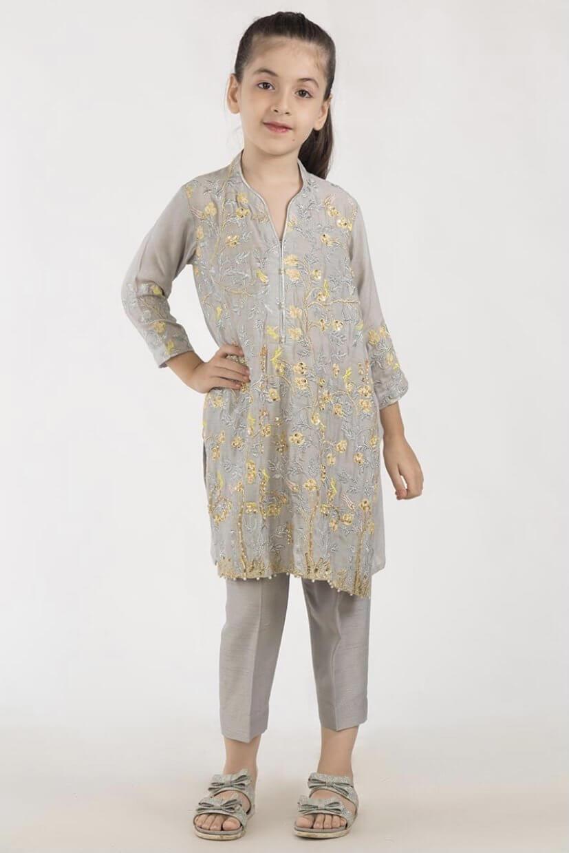 Gul Ahmed KIDS - Viscose Glamour | Grey (2pc) - filhaal.co.uk