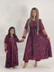 Kids maroon net sequin dress (3pc) - filhaal.co.uk