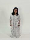 Kids white net sequin dress (3pc) - filhaal.co.uk